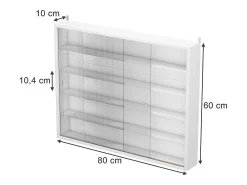 Vitrina de pared blanco 80x10x60 showla