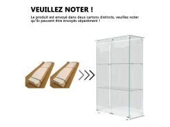 Vitrina de salón con 4 estantes y puertas dobles – Muebles de salón elegantes