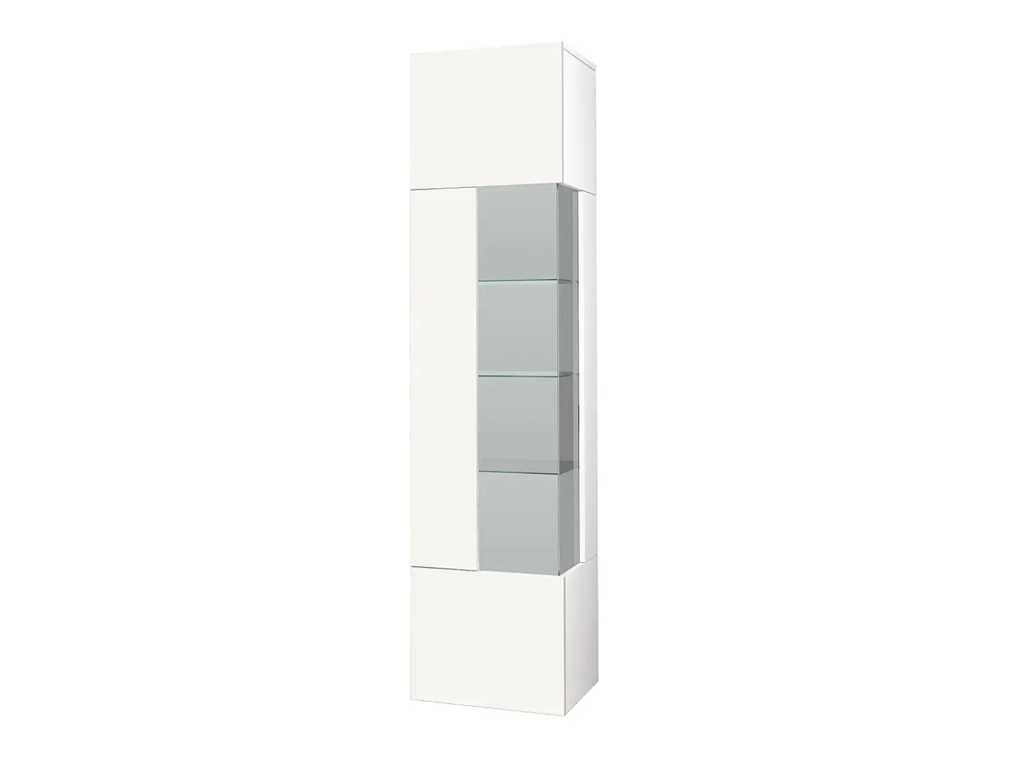 Vitrina Egypt con 1 puerta y 5 estantes blanco brillo 45x34x190 cm