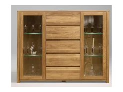 Vitrina Eliza de roble macizo 160 cm