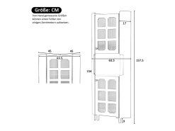 Vitrina esquinera lacada - 63,5 x 45 x 157,5 cm - con LEDs + 2 puertas + estante - MDF - blanco