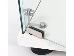 Vitrina GARHELPER de cristal templado, 3 estantes y 1 puerta, color blanco, 42 x 36 x 125 cm