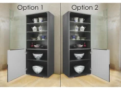 Vitrina Granada de Vladon, Armario Vitrina Made in Germany con Puerta de Cristal e Inserto de Cristal incl. LED, antracita mate/negro mate (50 x 122,5 x 34,5 cm)