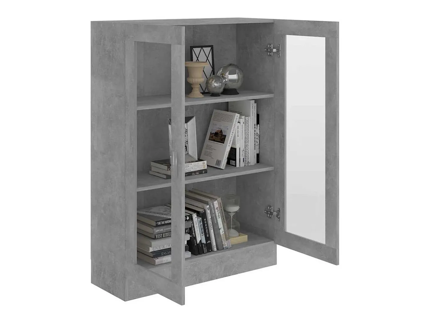 Vitrina gris hormigón 82,5x30,5x115 cm Madera de ingeniería