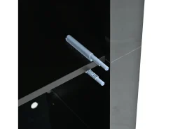 Vitrina LED negra con estantes de cristal y 2 puertas, 61x42x162 cm