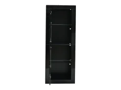 Vitrina LED negra con estantes de cristal y 2 puertas, 61x42x162 cm