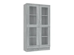 Vitrina madera contrachapada gris Sonoma 82,5x30,5x150 cm