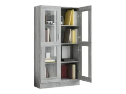 Vitrina madera contrachapada gris Sonoma 82,5x30,5x150 cm