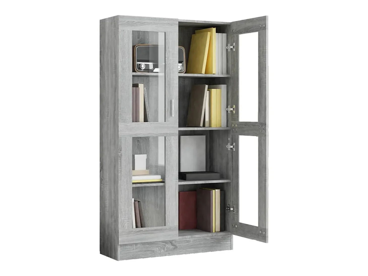 Vitrina madera contrachapada gris Sonoma 82,5x30,5x150 cm