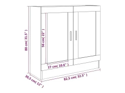 Vitrina madera contrachapada roble ahumado 82,5x30,5x80 cm