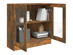 Vitrina madera contrachapada roble ahumado 82,5x30,5x80 cm