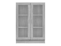 Vitrina madera contrachapada gris Sonoma 82,5x30,5x115 cm