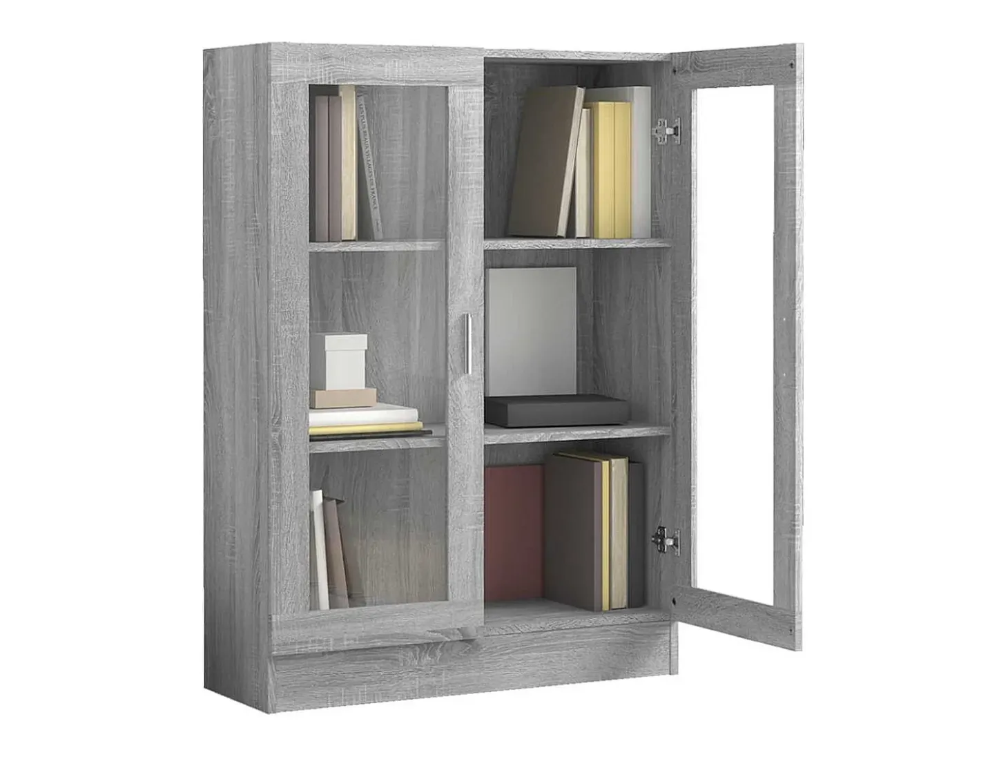 Vitrina madera contrachapada gris Sonoma 82,5x30,5x115 cm