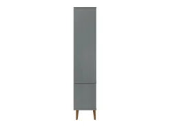 Vitrina MOLDE Gris 90x35x175 cm Madera Maciza de Pino