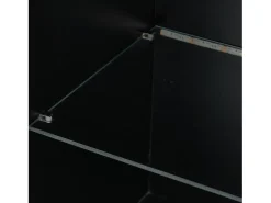 Vitrina negra - Vitrina con 2 puertas y luces LED - almacenaje abierto - para salón y dormitorio
