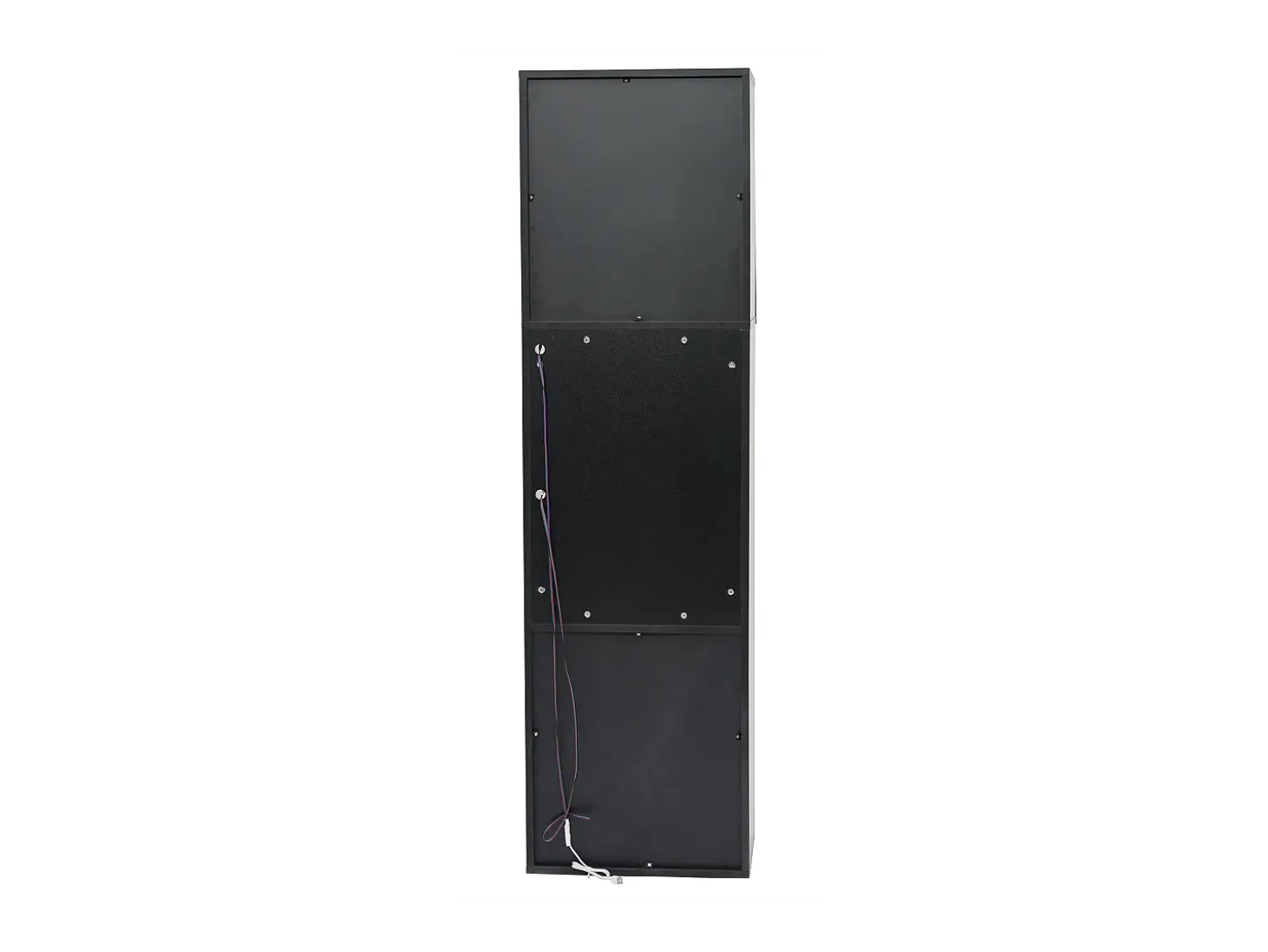 Vitrina negra brillante con iluminación LED - Mueble alto de salón - Mueble de almacenaje - 45x35x160 cm
