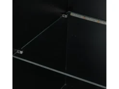 Vitrina negra brillante con iluminación LED - Mueble alto de salón - Mueble de almacenaje - 45x35x160 cm
