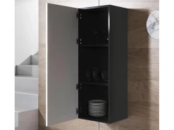 Vitrina para Salón comedor en Negro y Blanco 40x29x126cm Luke V1
