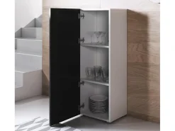 Vitrina para Salón comedor en Blanco y Negro 40x29x128cm Luke V1