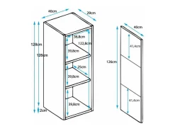 Vitrina para Salón comedor en Blanco con LED 40x29x128cm Luke V3