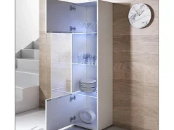 Vitrina para Salón comedor en Blanco con LED 40x29x167cm Luke V6