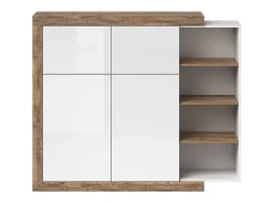 Vitrina pequeña modelo SINATRA – Roble y blanco brillante