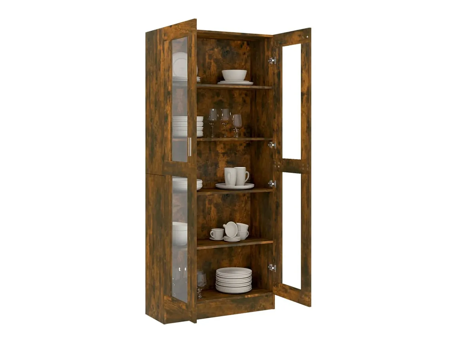 Vitrina Roble ahumado 82,5x30,5x185,5 cm Madera de ingeniería