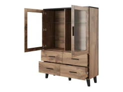 Vitrina roble y negro mate 120x160cm Colin
