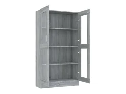 Vitrina Sonoma gris de 82,5 x 30,5 x 150 cm, madera de ingeniería