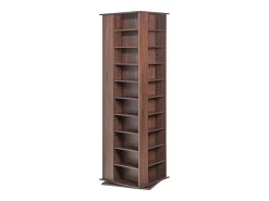 Vitrina SucceBuy con Torre Giratoria de 4 Lados para Medios, con Capacidad para 1 040 CD, Acabado Espresso
