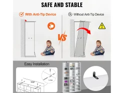 Vitrina SucceBuy de 9 Niveles para Almacenamiento Multimedia, con Estante Ajustable para DVD y Capacidad para 756 CD, Color Blanco