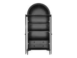 Vitrina SucceBuy para Colección Arqueada con Puertas de Vidrio, Armario de Presentación 179 cm de Alto, Exhibidor para Antigüedades a 4 Niveles con 2 Estantes