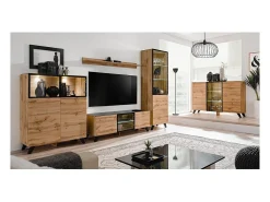Vitrina TINO + LED, diseño escandinavo, mueble decorativo para salón, modelo pequeño