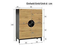 Vitrina y zapatero 2 en 1: diseño moderno con estantes ajustables y amplio espacio de almacenamiento.