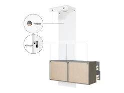 Vladon Mueble recibidor Carlton Set 2, Mueble de entrada compuesto por 1 Perchero, 1 Armario de cajones, antracita mate/zarzamora de alto brillo (105 x 193 x 35 cm)