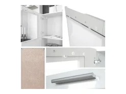 Vladon Vitrina de cine, negro mate/crema de alto brillo - Vitrina de cristal moderna - (AxAxP): 50,5 x 111 x 32,5 cm