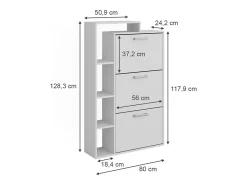 Volquete zapatero blanco 80x24.2x128.3 orlando