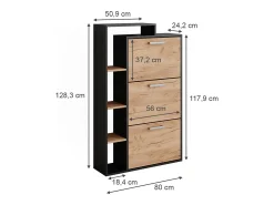 Volquete zapatero oro power roble/antracita 80x24.2x128.3 orlando