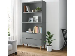 Ximena Luz Librería MOLDE madera maciza de pino gris 85x35x170,5 cm