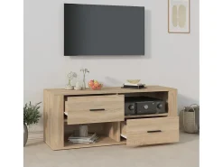 Xyra Mueble para TV madera contrachapada color roble 100x35x40 cm