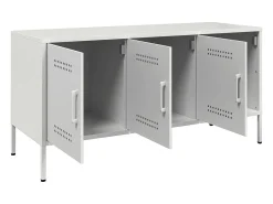 Yelda Mueble de TV de acero blanco 100,5x39x50,5 cm
