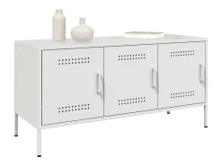 Yelda Mueble de TV de acero blanco 100,5x39x50,5 cm