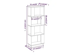 Ylvenor Estantería/divisor de espacios madera pino blanco 51x25x132 cm