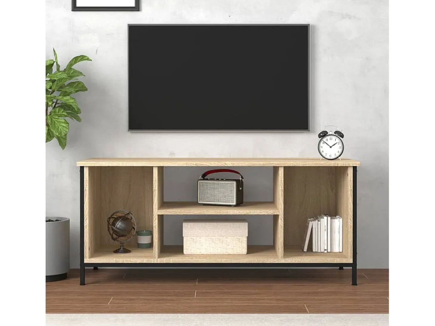 Ypel Mueble para TV madera contrachapada roble Sonoma 102x35x45 cm