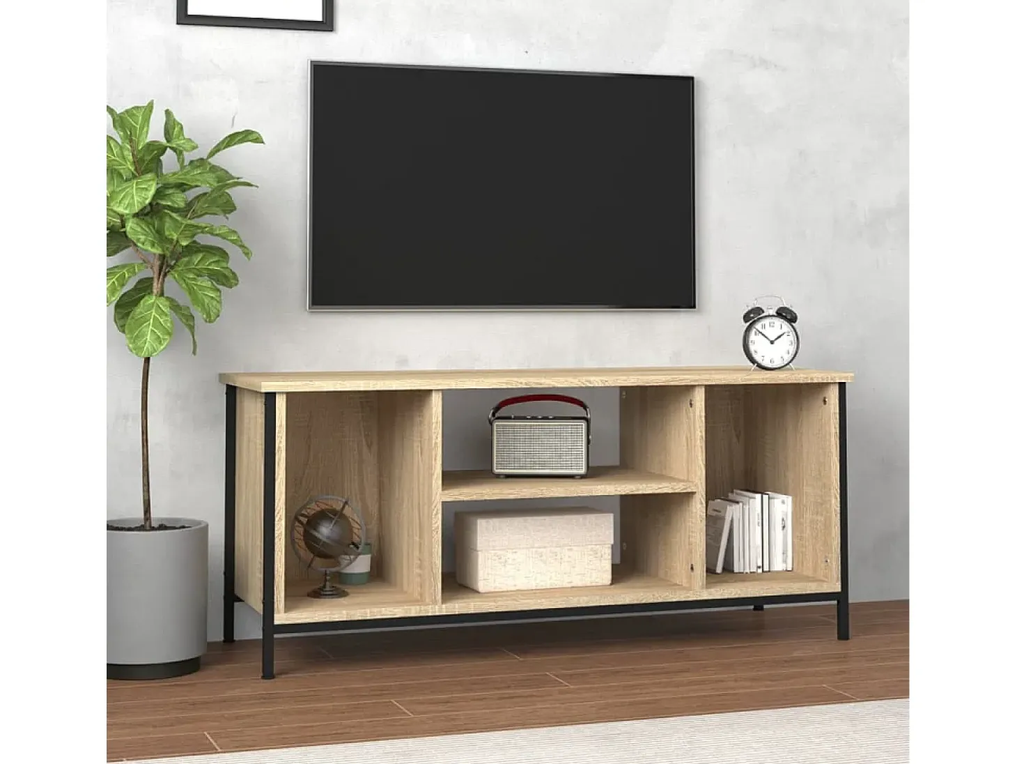 Ypel Mueble para TV madera contrachapada roble Sonoma 102x35x45 cm