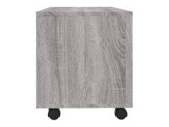 Yron Mueble de TV con ruedas madera contrachapada gris 90x35x35 cm