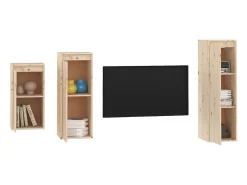 Yrorin Muebles para TV 3 piezas madera maciza de pino