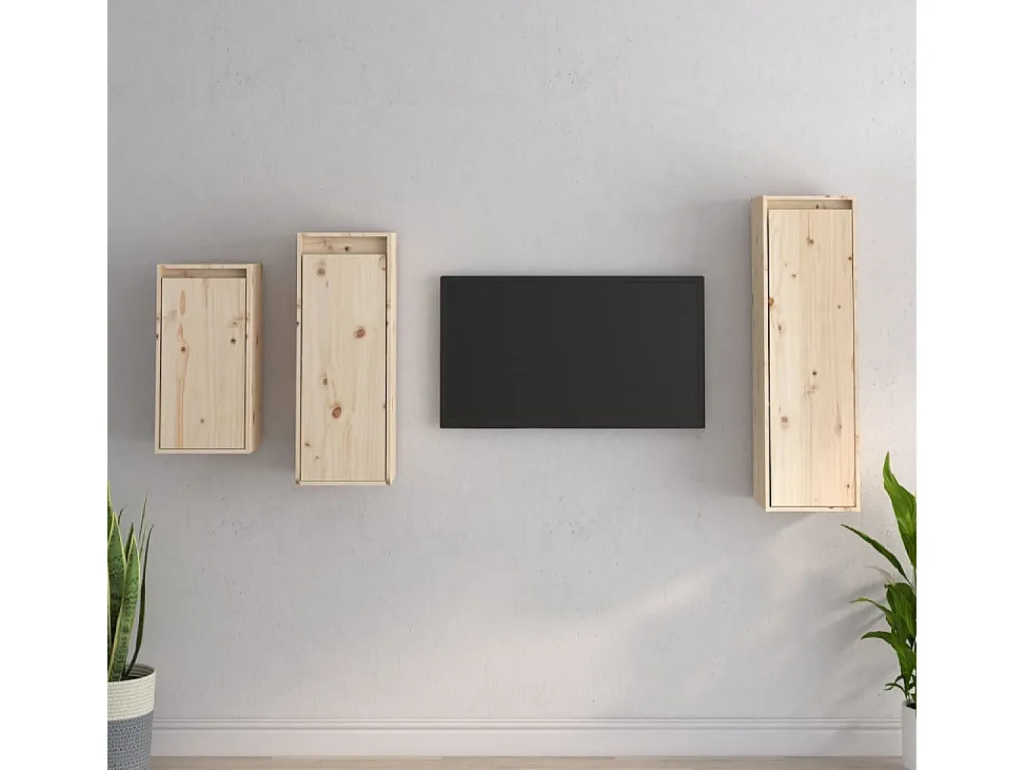 Yrorin Muebles para TV 3 piezas madera maciza de pino