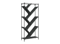 Øystine Estantería de madera de ingeniería y metal negro 79x30x180 cm