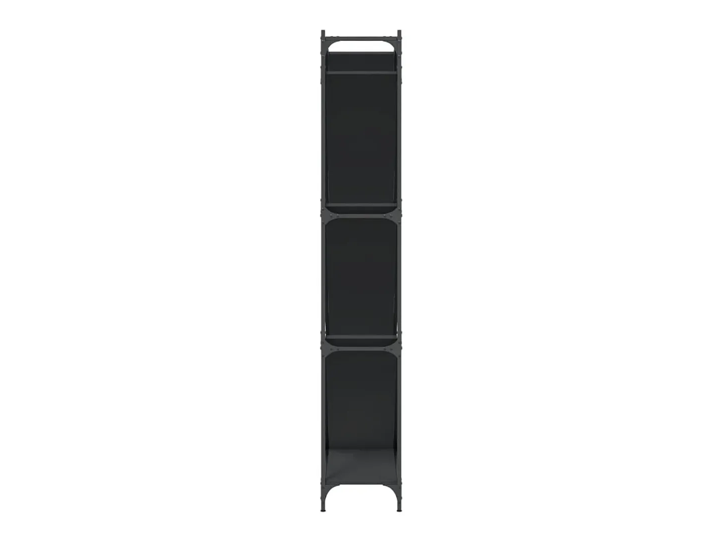 Øystine Estantería de madera de ingeniería y metal negro 79x30x180 cm
